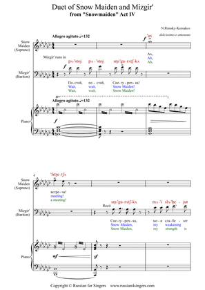 "Snowmaiden": Duet of Snow Maiden and Mizgir’ Act 4 DICTION SCORE w IPA & translation