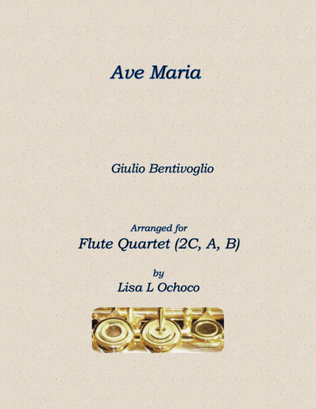 Book cover for Ave Maria for Flute Quartet (2C, A, B)