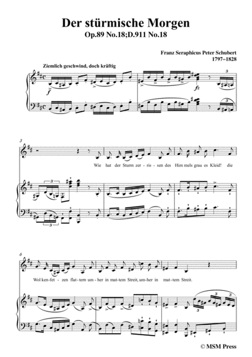 Schubert-Der stürmische Morgen,from 'Winterreise',Op.89(D.911) No.18,in b minor,for Voice&Piano image number null