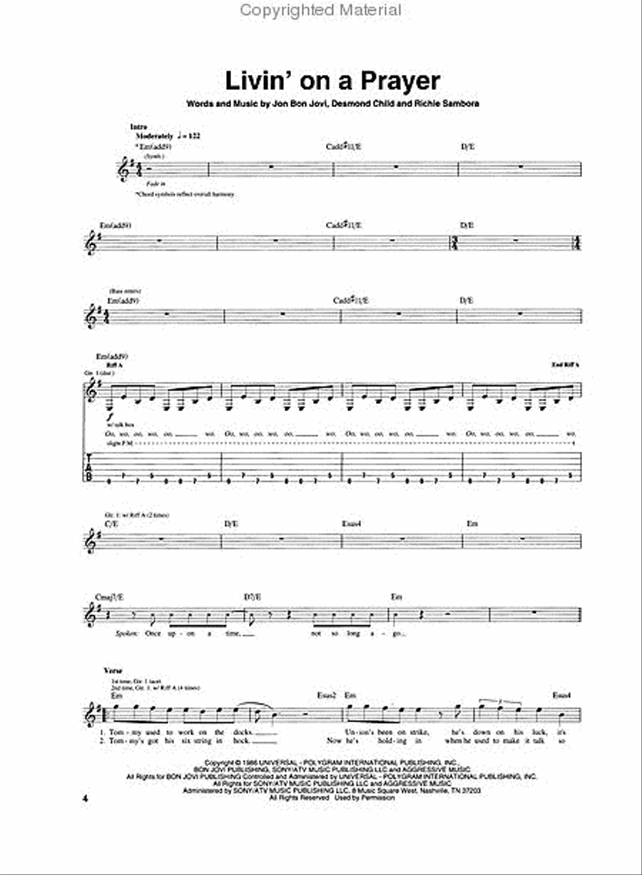 Bon Jovi – Greatest Hits Bon Jovi – Greatest Hits Electric Guitar scores gallery preview page 2