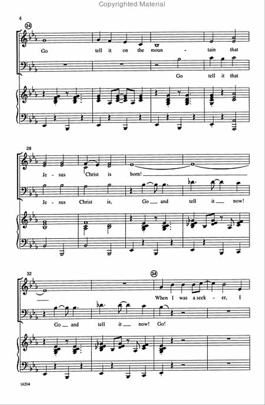Go Tell It on the Mountain 3-Part scores gallery preview page 4