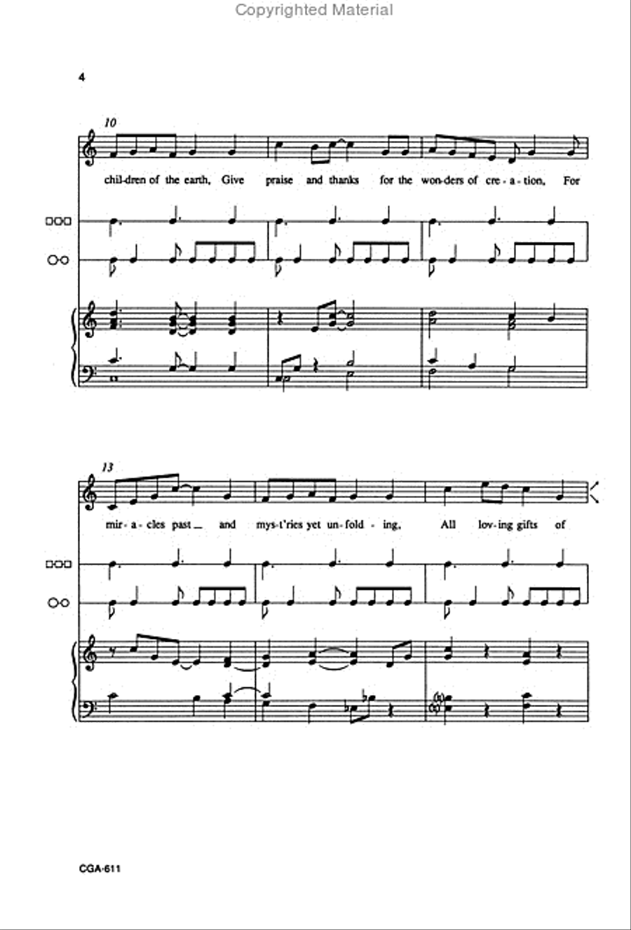Carol of Creation Carol of Creation Unison Choir scores gallery preview page 4