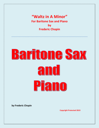 Book cover for Waltz in A Minor (Chopin) - Baritone Saxophone and Piano - Chamber music