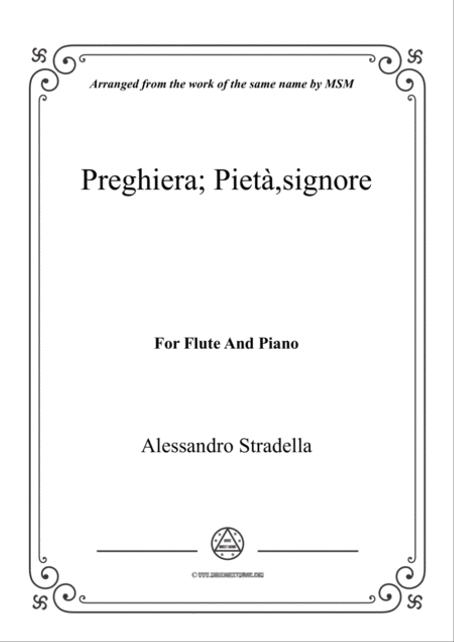 Stradella-Preghiera; Pietà,signore, for Flute and Piano Flute Solo scores gallery preview page 1