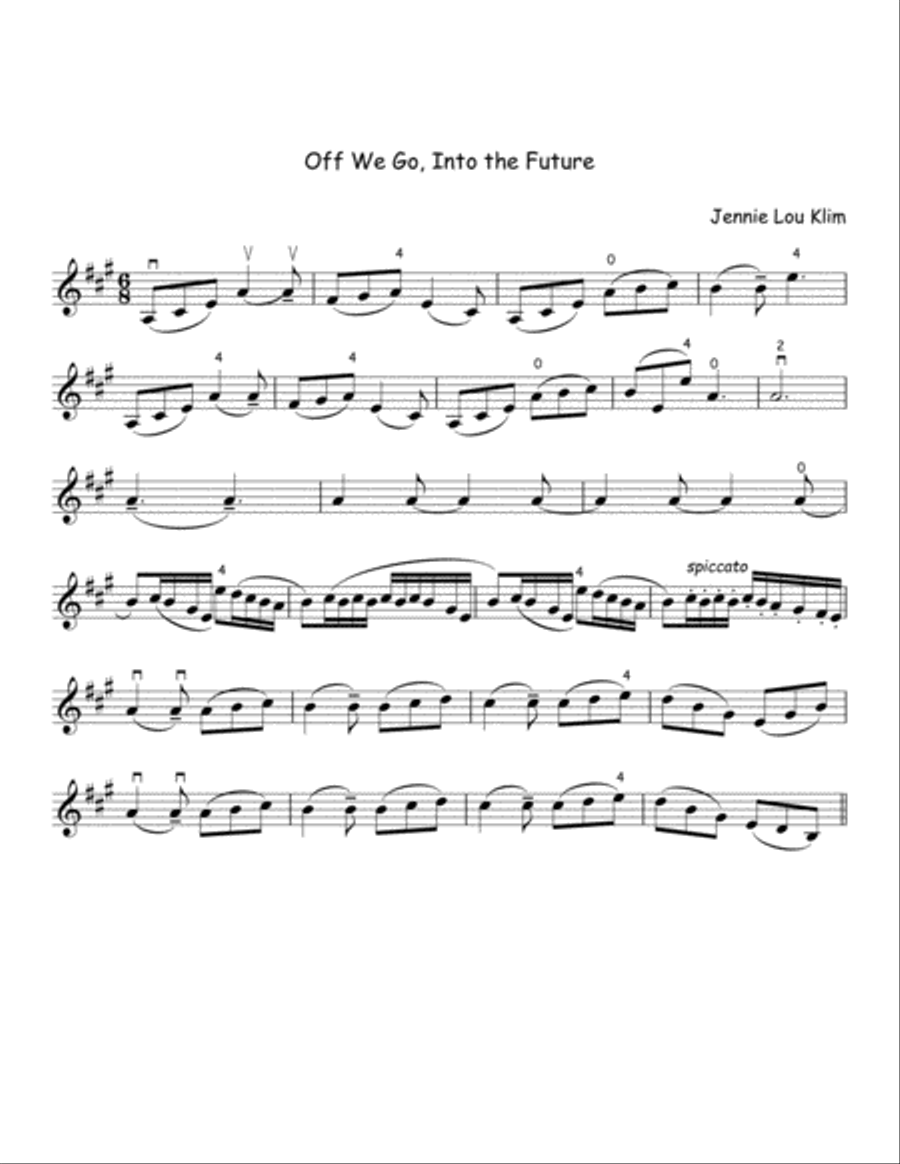 Off We Go, Into the Future, for Violin and Piano Violin Solo scores gallery preview page 2