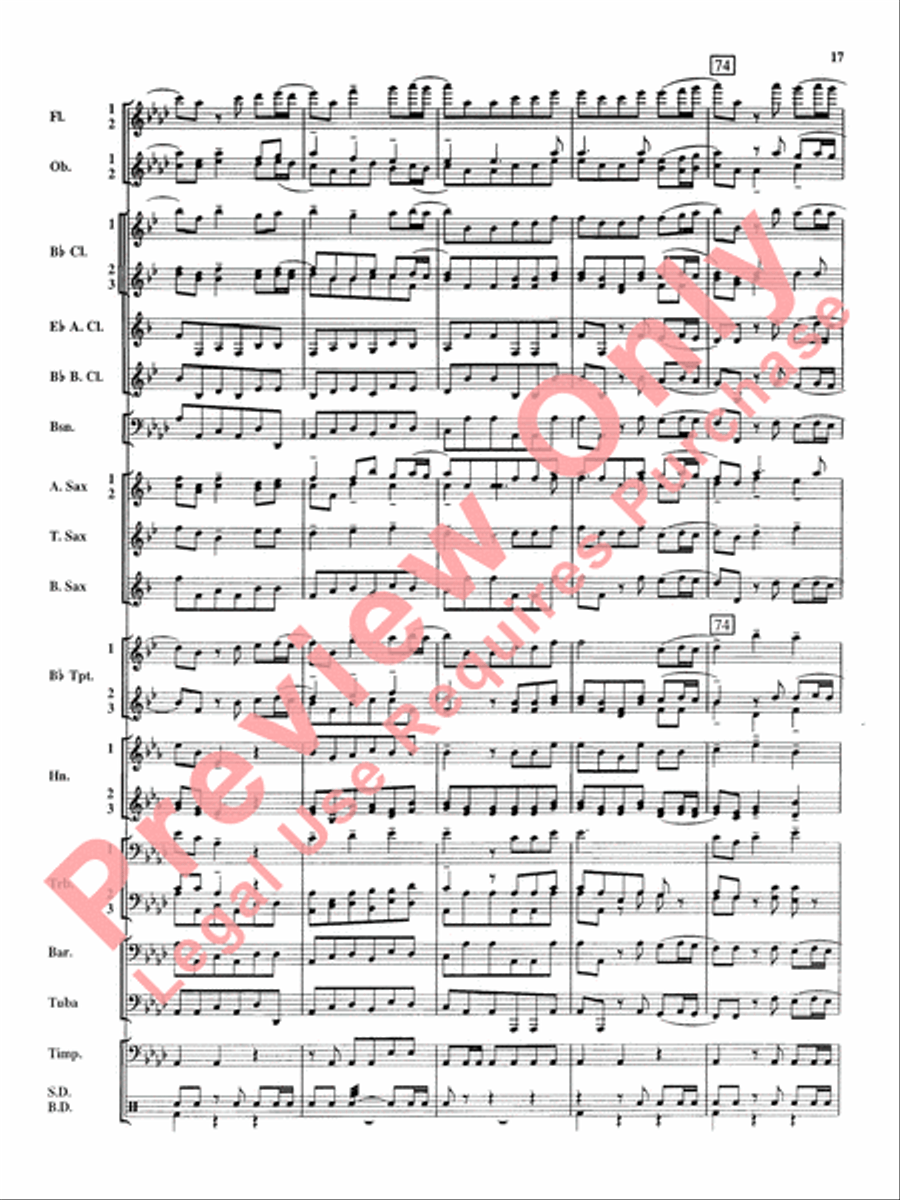 Royal Fireworks Music Concert Band scores gallery preview page 18