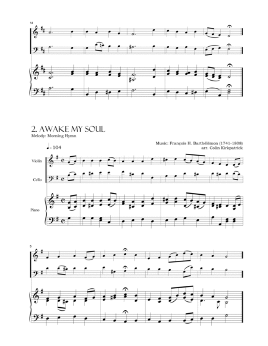 The Best Hymns of All Time (Violin, Cello and Piano) Book 2 Piano Trio scores gallery preview page 4