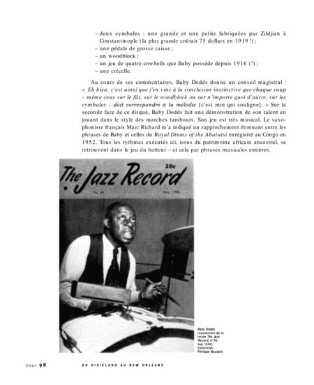 Une histoire de la batterie de jazz Tome 1 Des origines aux annees Swing