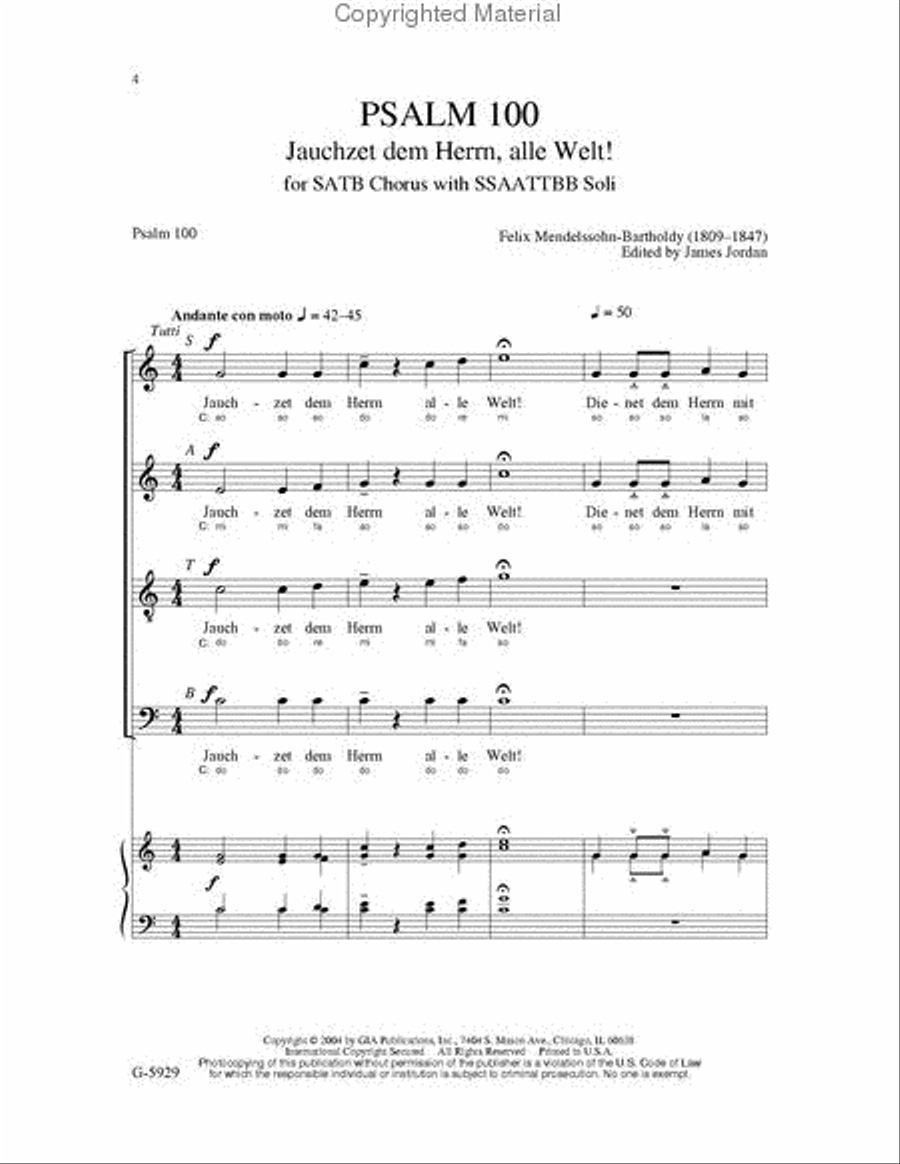 Psalm 100 Psalm 100 4-Part scores gallery preview page 2