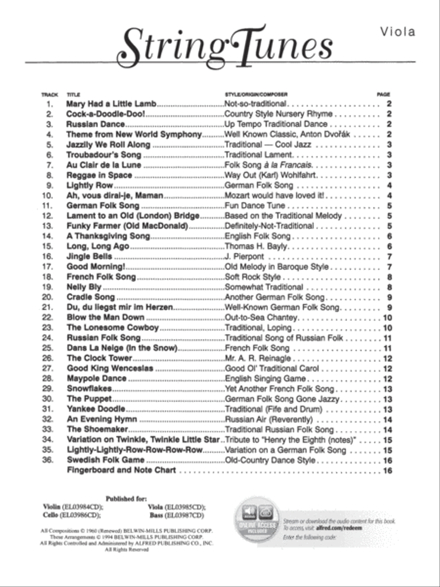 StringTunes -- A Very Beginning Solo (or Unison) Songbook Unison Choir scores gallery preview page 2