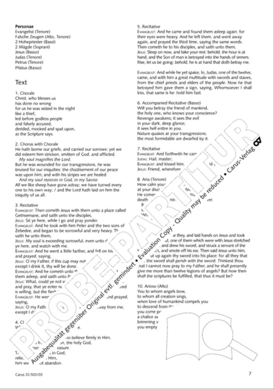 Passion according to St. Matthew (Passions-Musik nach dem Evangelisten Matthaus) SSATB scores gallery preview page 8