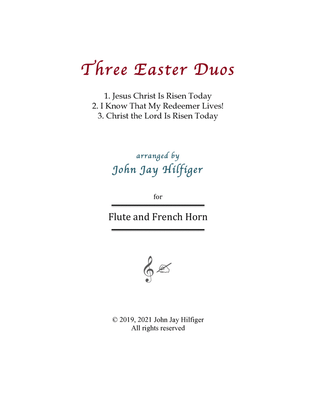 Book cover for Three Easter Duos for Flute and Horn