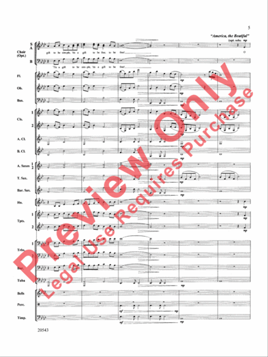 United We Stand (An American Medley) Concert Band scores gallery preview page 6