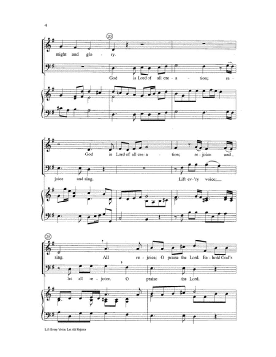Lift Every Voice; Let All Rejoice Choir scores gallery preview page 4