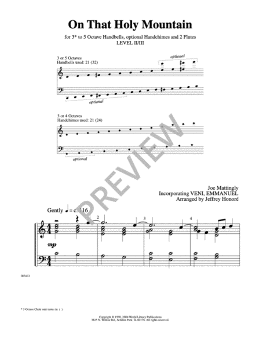 On That Holy Mountain Handbell Parts Choir scores gallery preview page 6