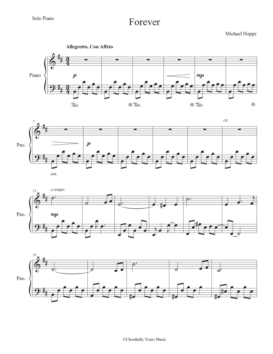 FOREVER Piano Solo scores gallery preview page 1