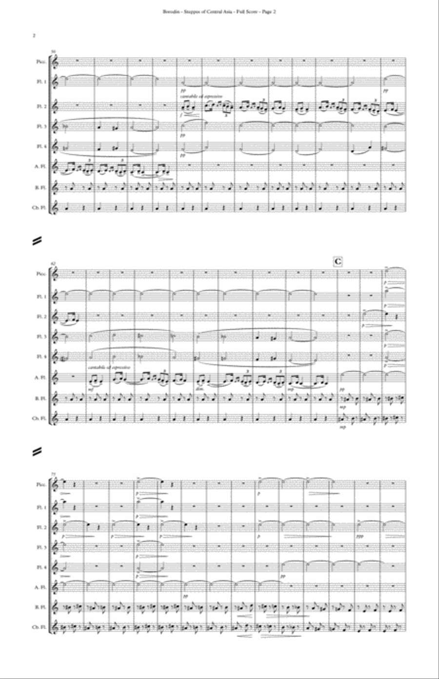 In the Steppes of Central Asia Flute Choir scores gallery preview page 4