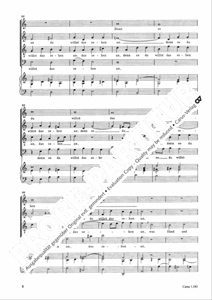 In deepest need I cry to you (Aus tiefer Not schrei ich zu dir) 4-Part scores gallery preview page 8