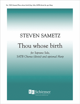 Book cover for Thou whose birth (Choral Score)