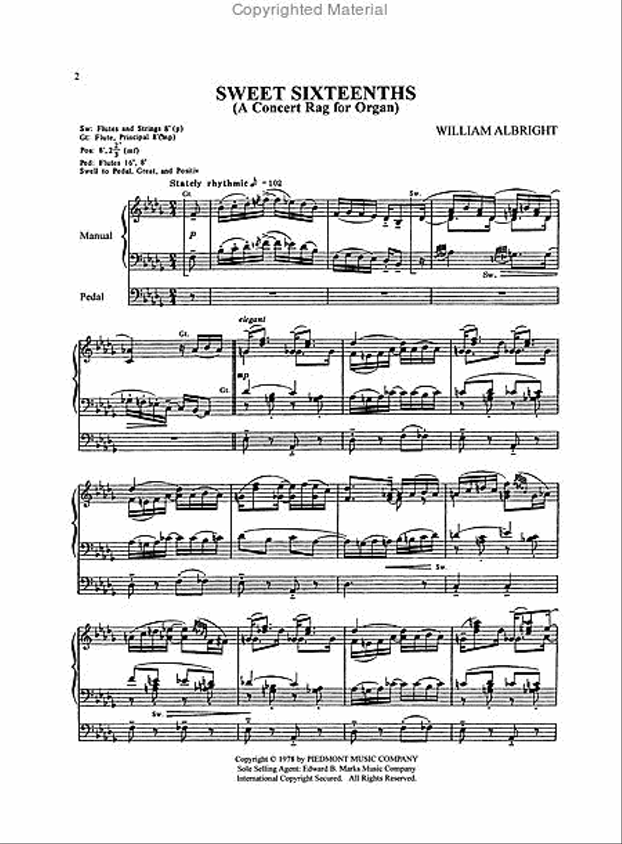 Sweet Sixteenths Organ scores gallery preview page 2