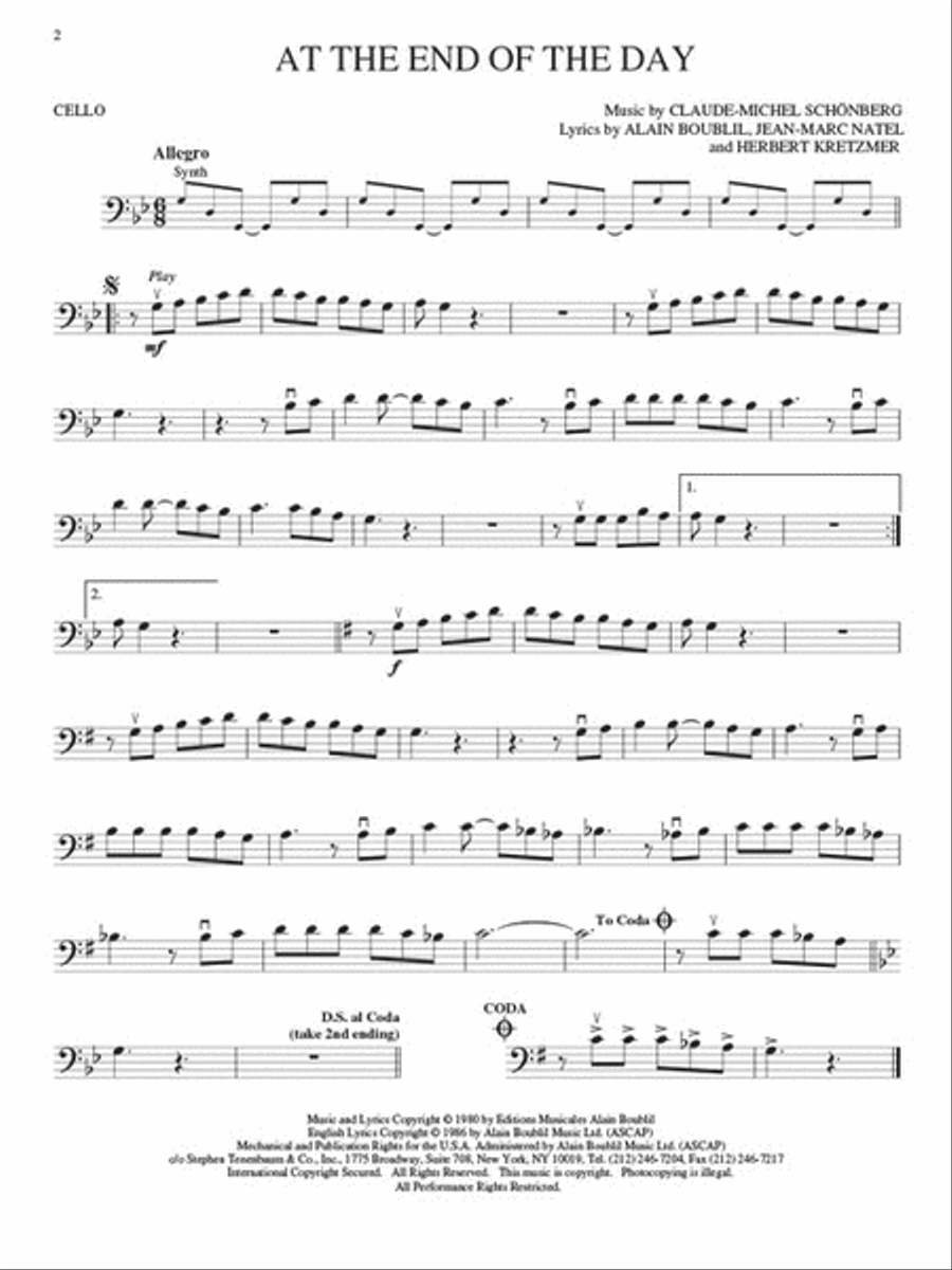 Les Misérables Les Misérables Cello scores gallery preview page 3