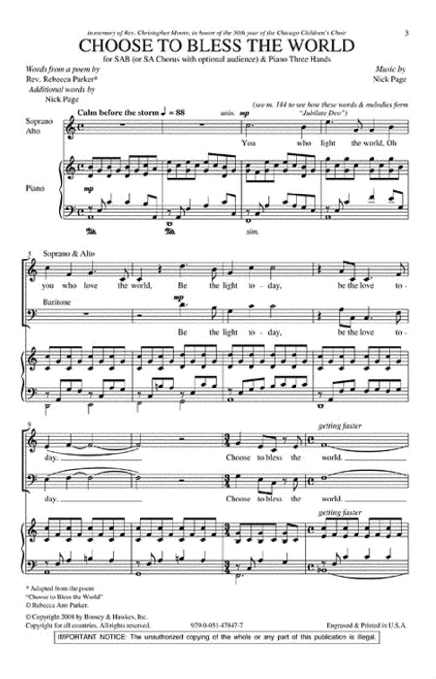 Choose to Bless the World 3-Part scores gallery preview page 2