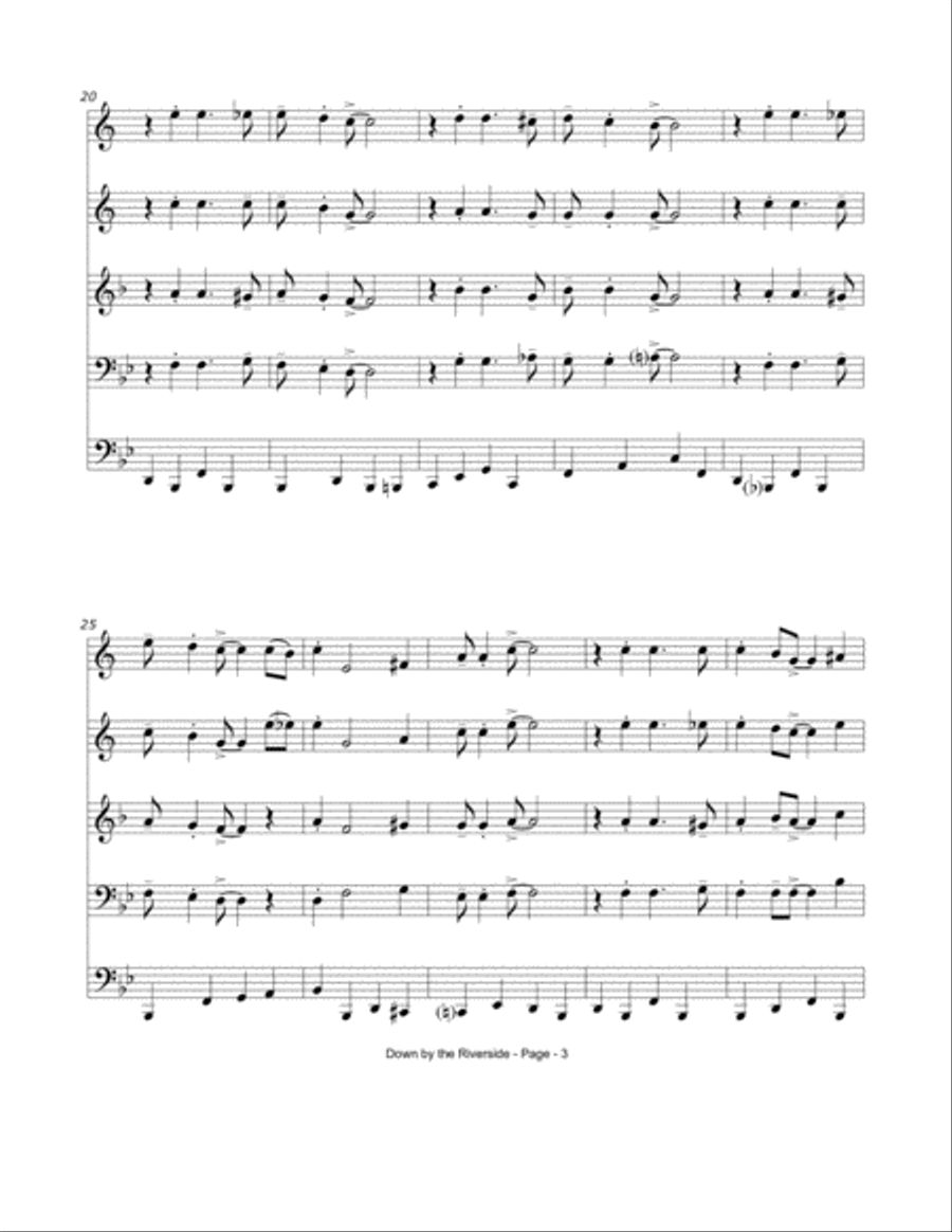 Down By The Riverside Brass Ensemble scores gallery preview page 4