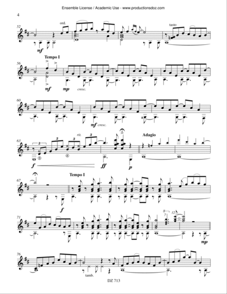 Three Latin Pieces Classical Guitar scores gallery preview page 4