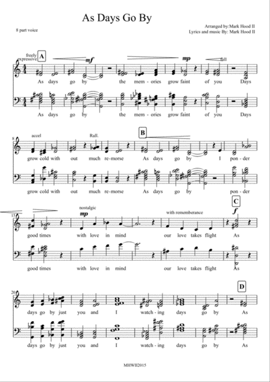 As Days Go By As Days Go By 4-Part scores gallery preview page 1