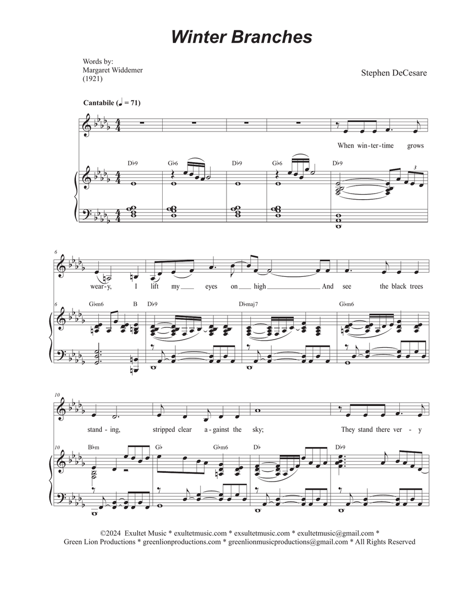 Book cover for Winter Branches (Unison choir)