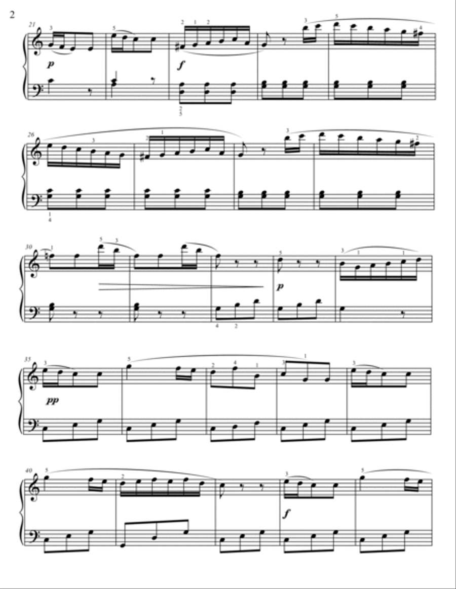 Clementi Sonatina in C Major Op.36 No.1 (3rd movement) Easy Piano scores gallery preview page 2