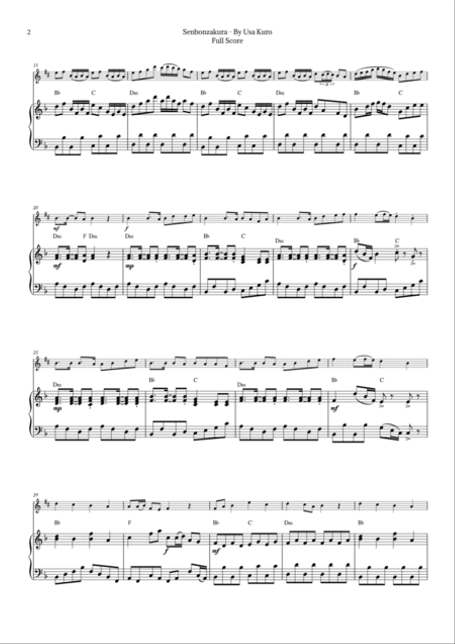 Senbonzakura Chamber Music scores gallery preview page 2