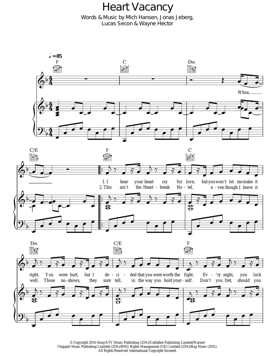 Heart Vacancy Acoustic Guitar scores gallery preview page 1