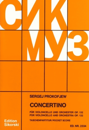 Book cover for Concertino for Cello and Orchestra, Op. 132