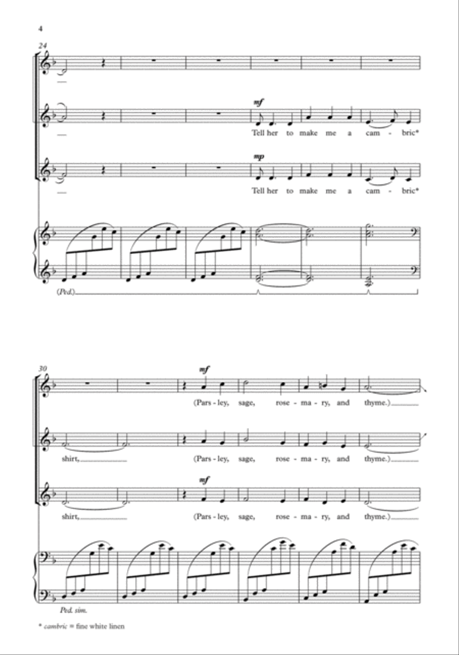 Scarborough Fair SSA scores gallery preview page 4