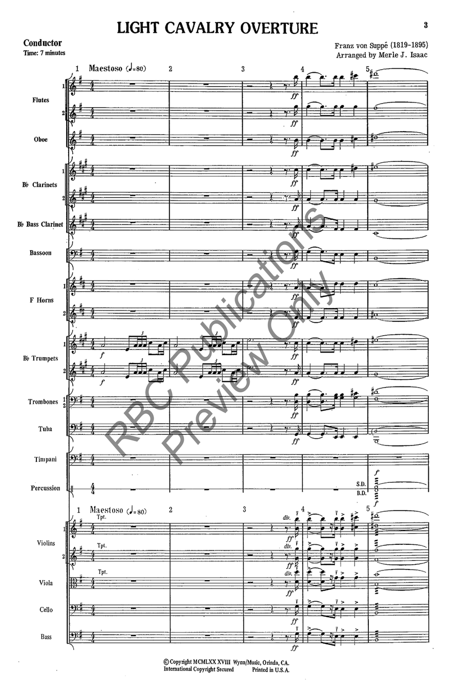 Light Cavalry Overture Full Orchestra scores gallery preview page 4