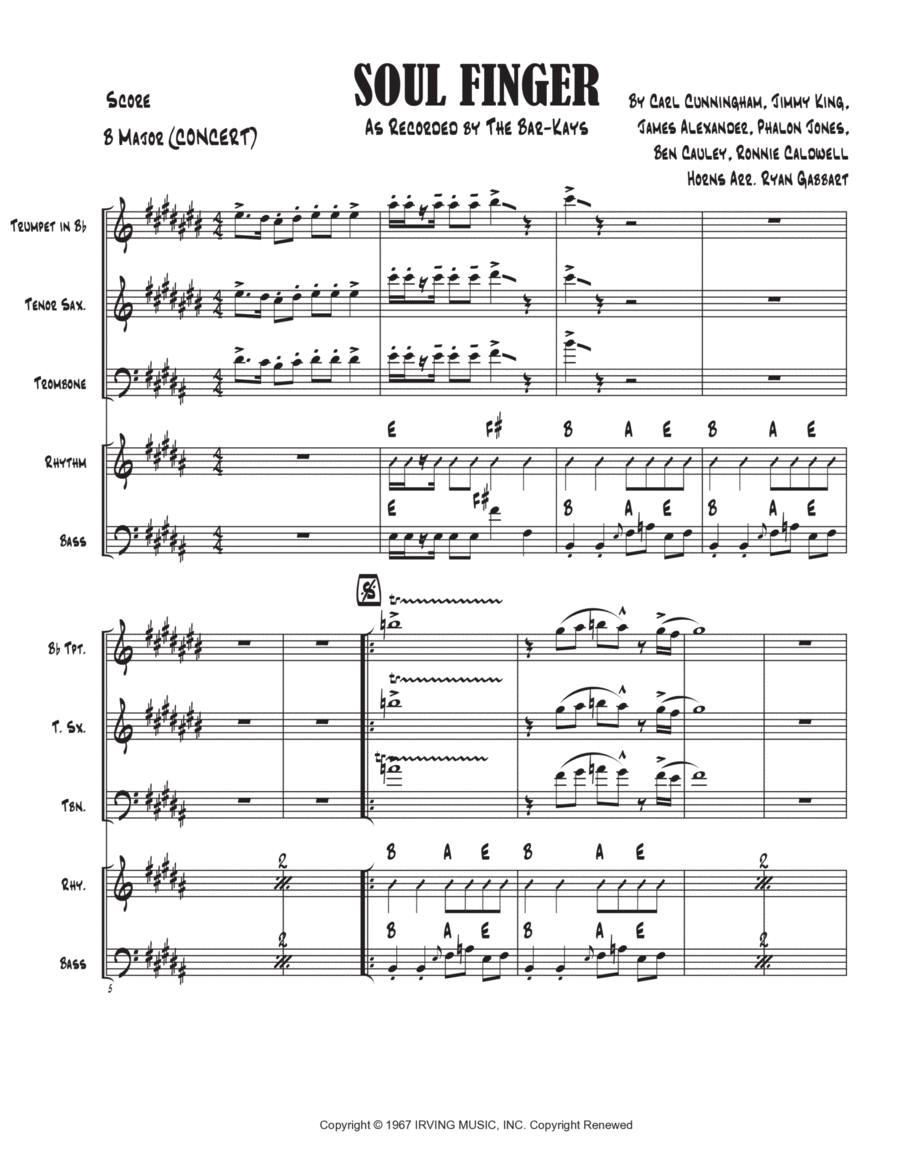 Soul Finger Tenor Saxophone scores gallery preview page 1