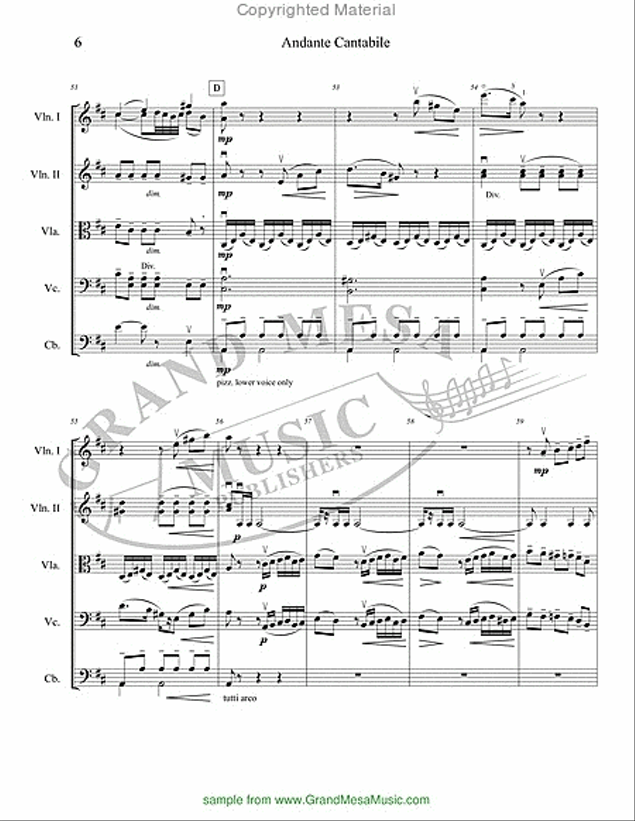 Andante Cantabile from Petite Symphony String Orchestra scores gallery preview page 7