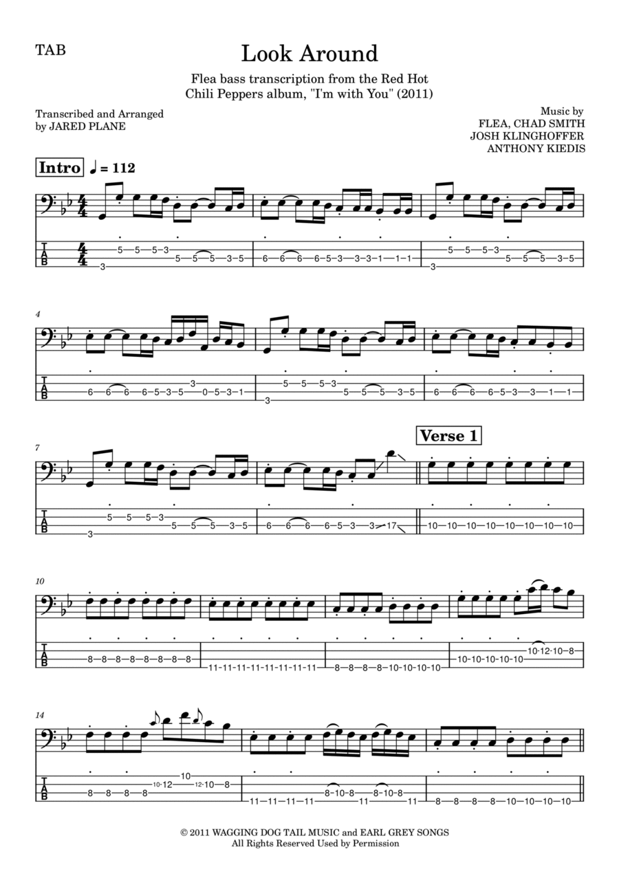 Look Around Look Around Guitar Tablature scores gallery preview page 1
