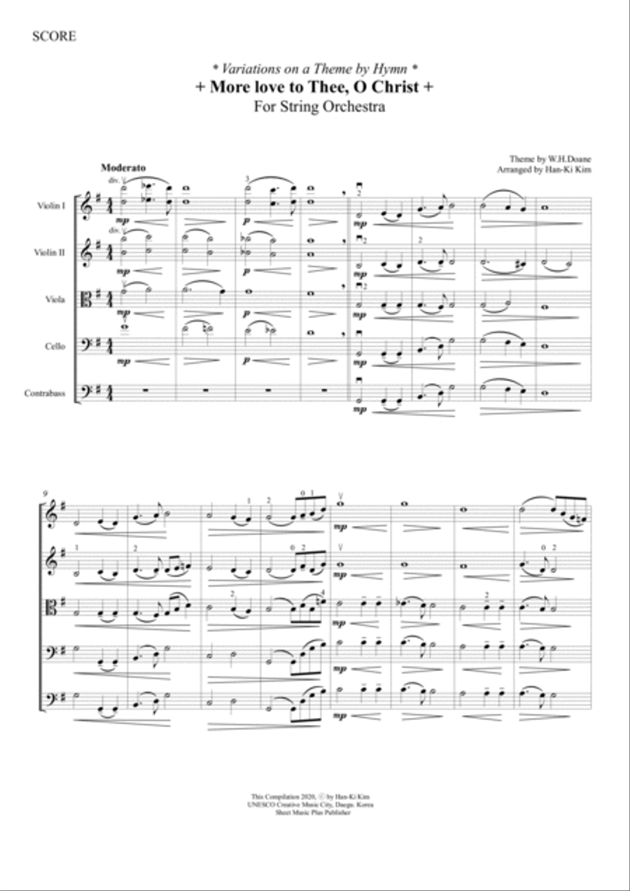 More Love to Thee O Christ (For String Orchestra) String Orchestra scores gallery preview page 2