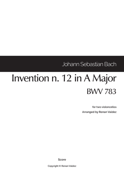 Invention n. 12 in A Major, BWV 783 (for two violoncellos) image number null