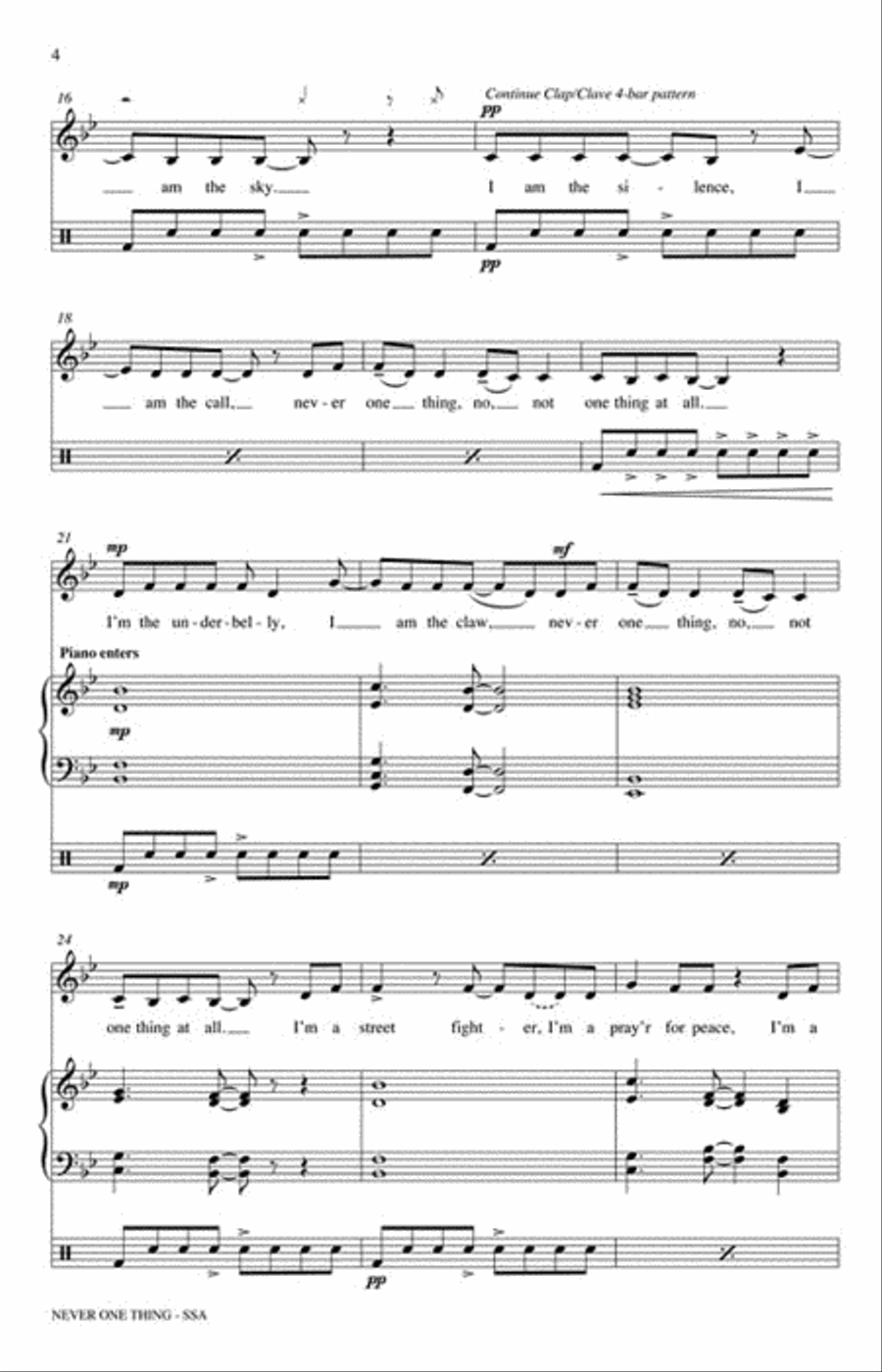 Never One Thing SSA scores gallery preview page 3