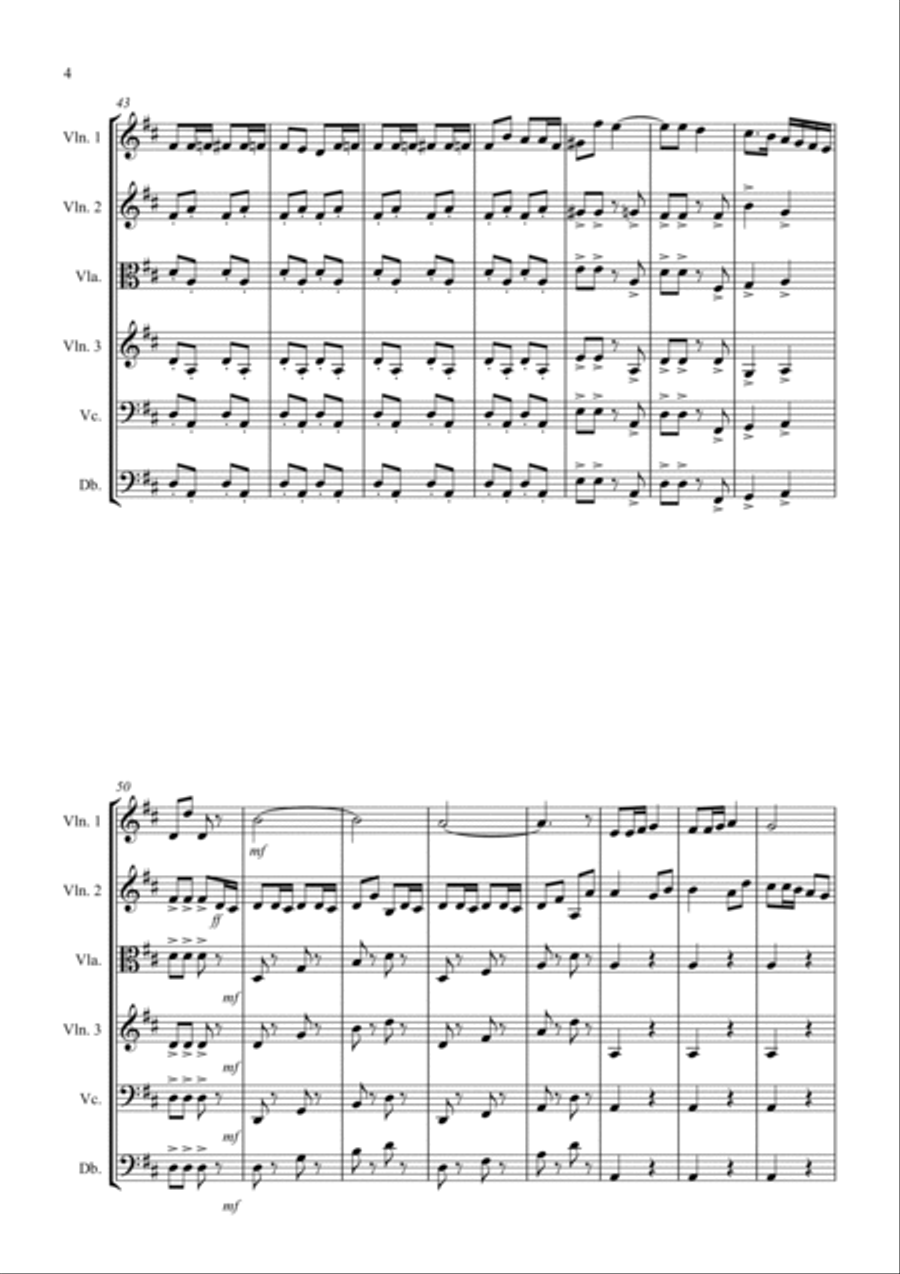 Radetzky March for String Orchestra String Quartet scores gallery preview page 4