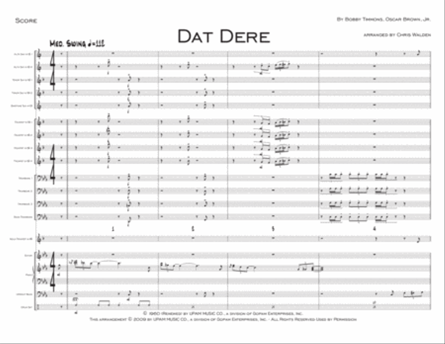 Dat Dere Dat Dere Jazz Ensemble scores gallery preview page 1