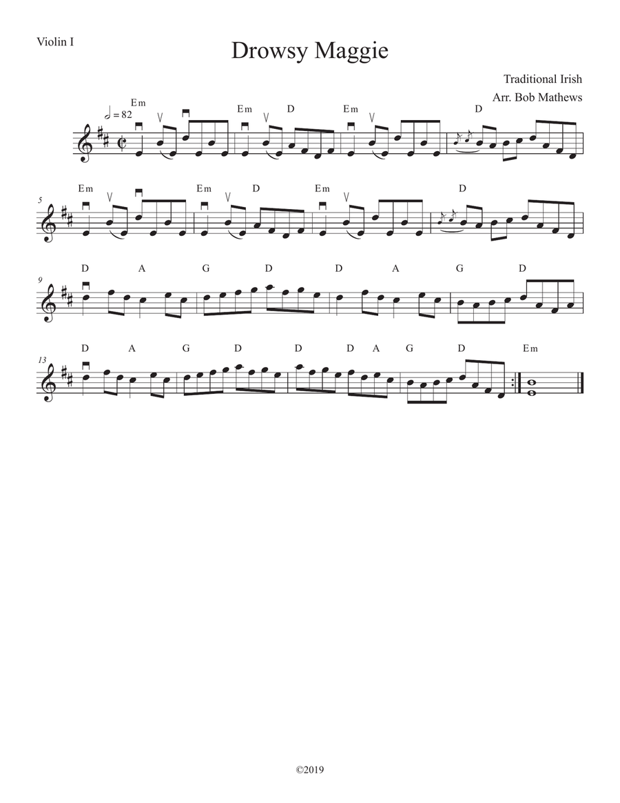 Drowsy Maggie for strings String Quartet scores gallery preview page 5