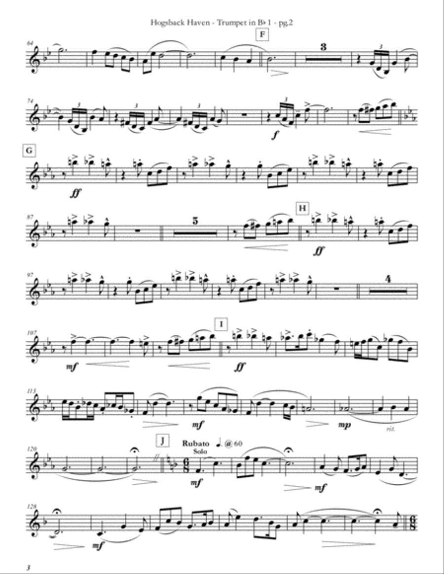 Hogsback Haven for Trumpet Quartet by Eddie Lewis Brass Ensemble scores gallery preview page 3