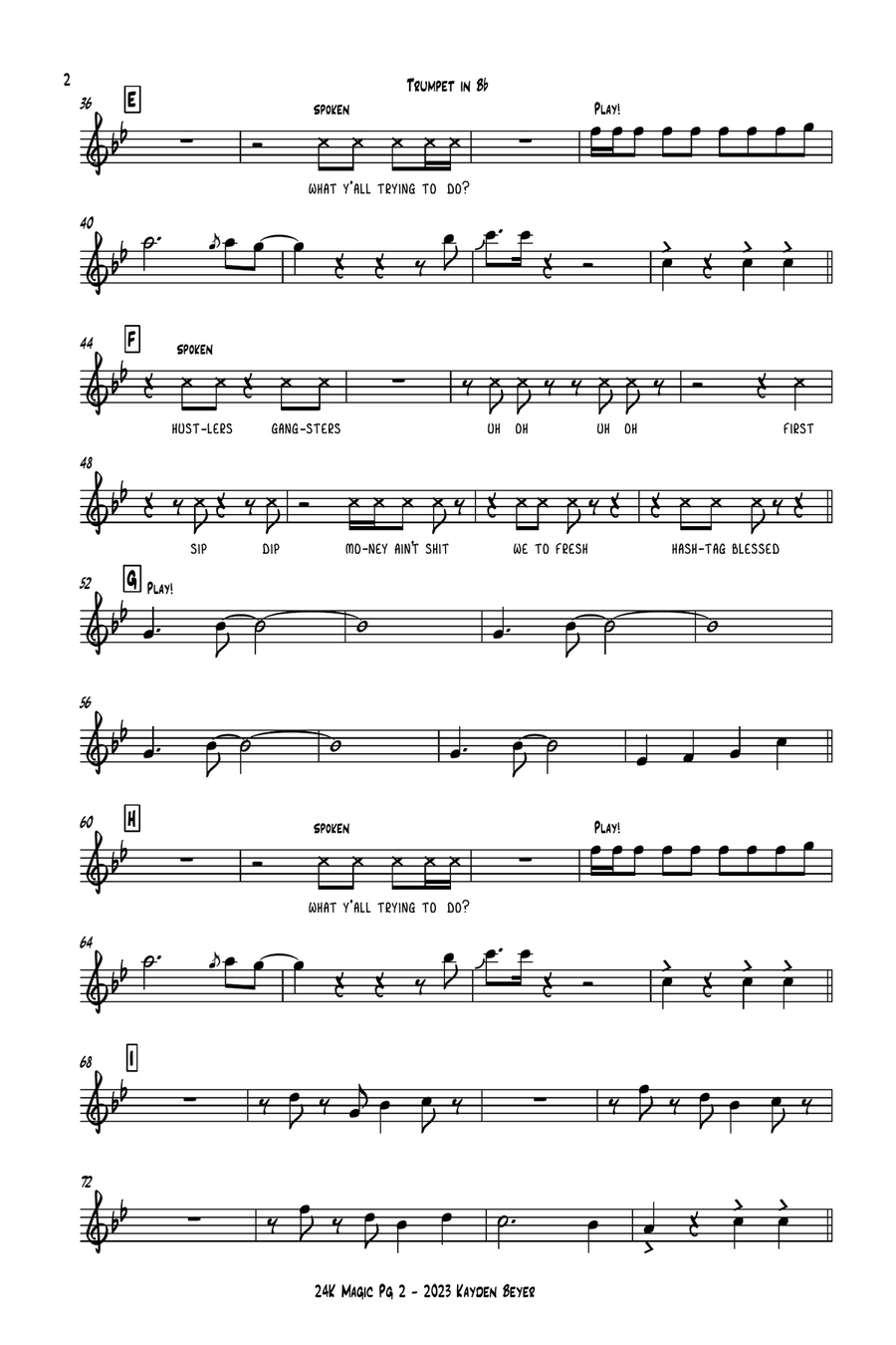 24k Magic - Score Only Jazz Ensemble scores gallery preview page 2