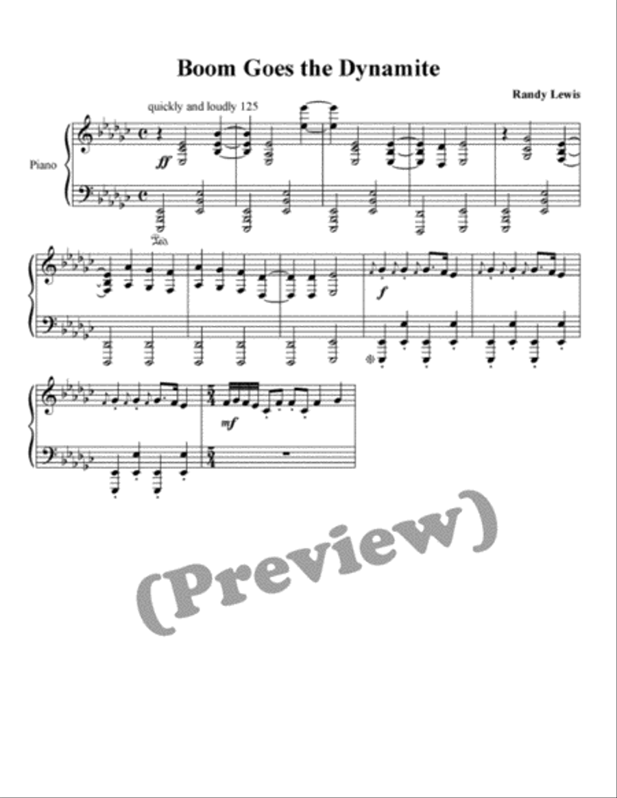 Boom Goes the Dynamite Piano Solo scores gallery preview page 1
