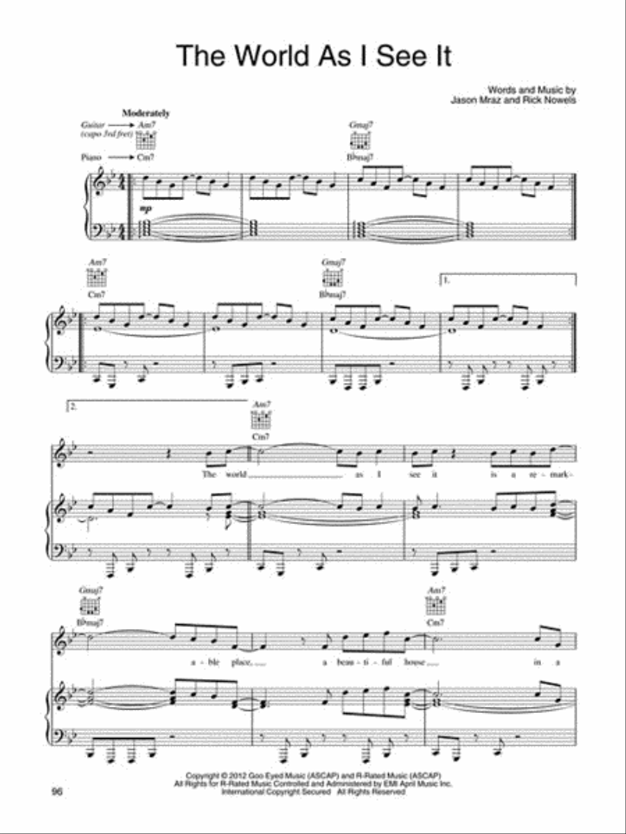 Jason Mraz - Love Is a Four Letter Word Piano, Vocal, Guitar scores gallery preview page 4