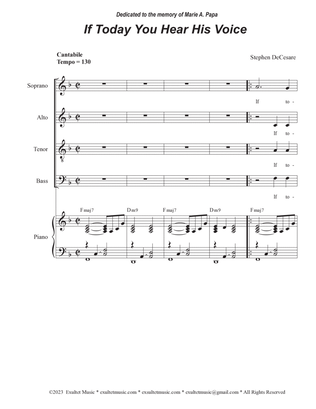 Book cover for If Today You Hear His Voice (SATB)